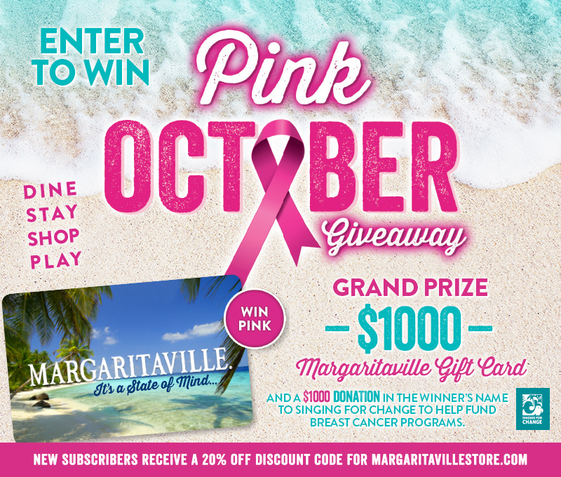 Enter To Win Margaritaville S Pink October Giveaway 1000 Gift Card And